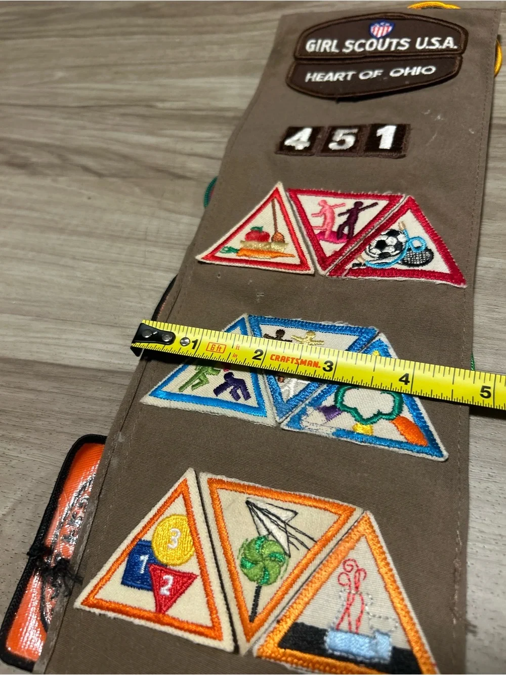 Vintage 1980s Girl Scouts Loaded Sash with 30+ Patches